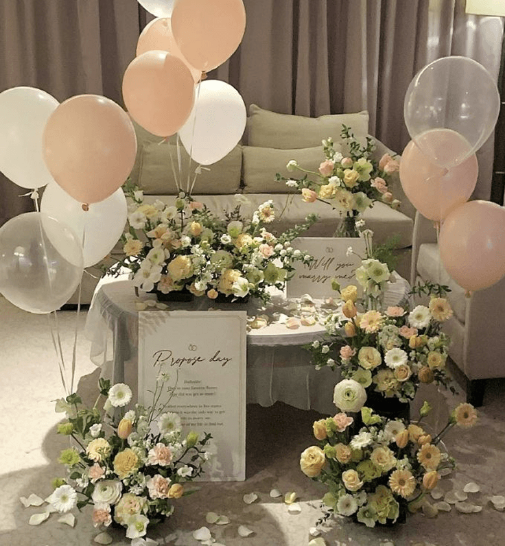 Sweet pastel pink birthday celebration setup