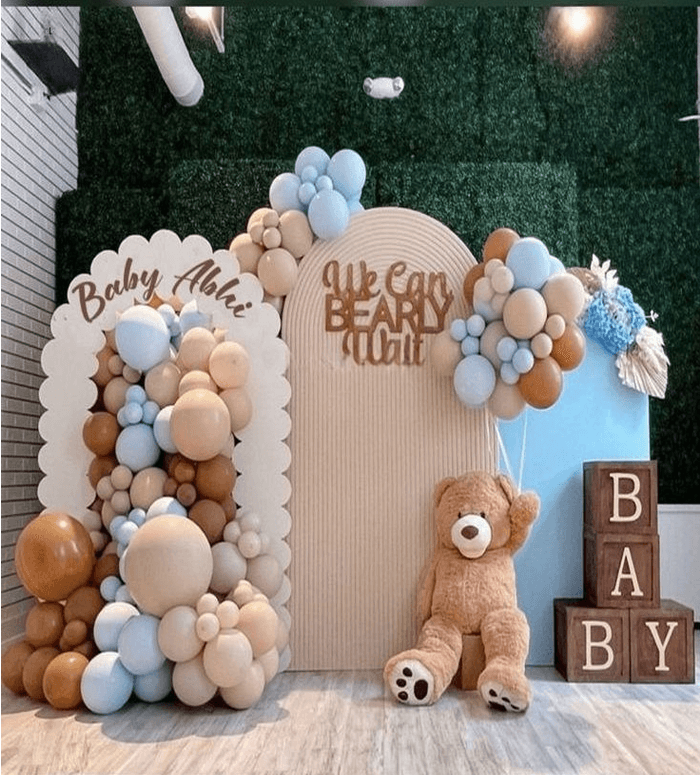 Ocean themed birthday celebration setup